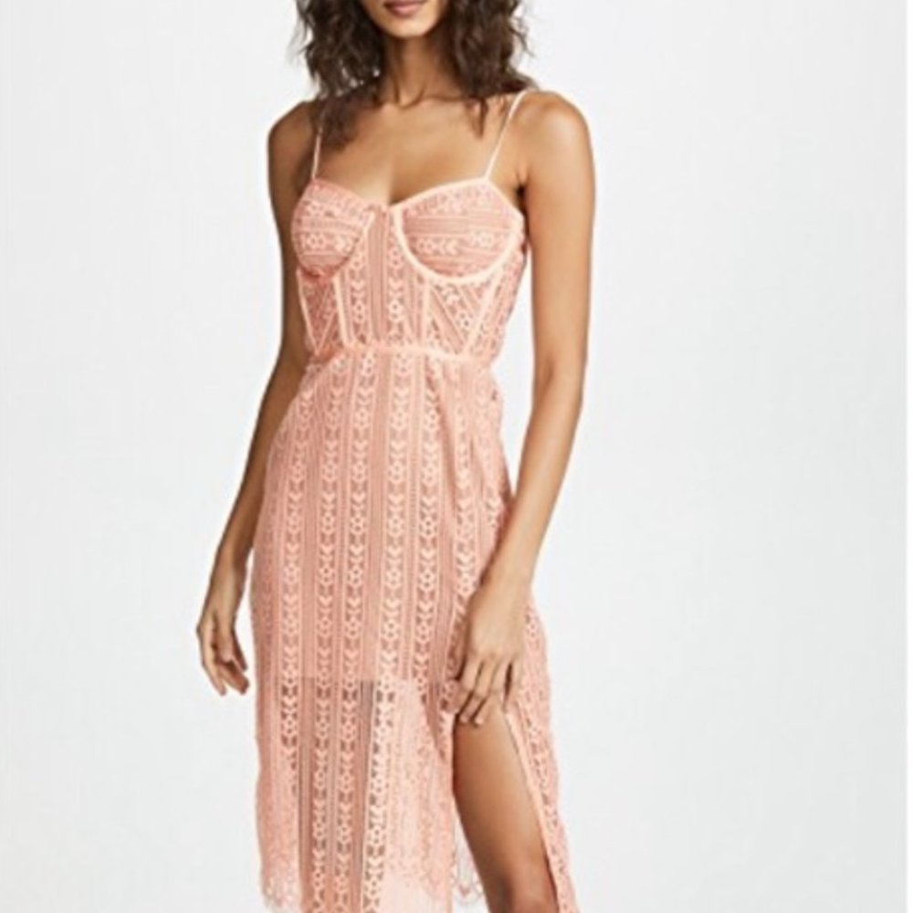 NWT For Love & Lemons Dakota Lace Midi Dress